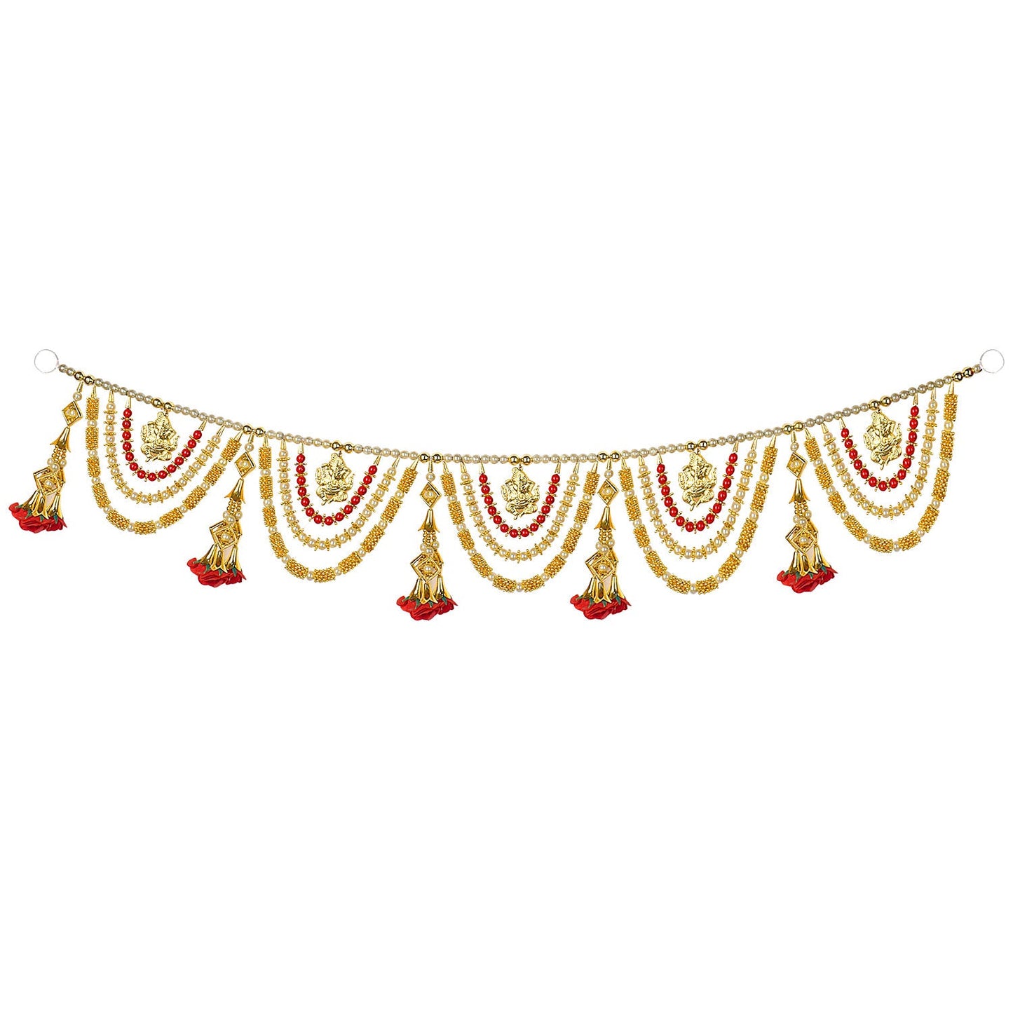 Stunning 3 Layer Toran with Ganesha and Floral Latkans