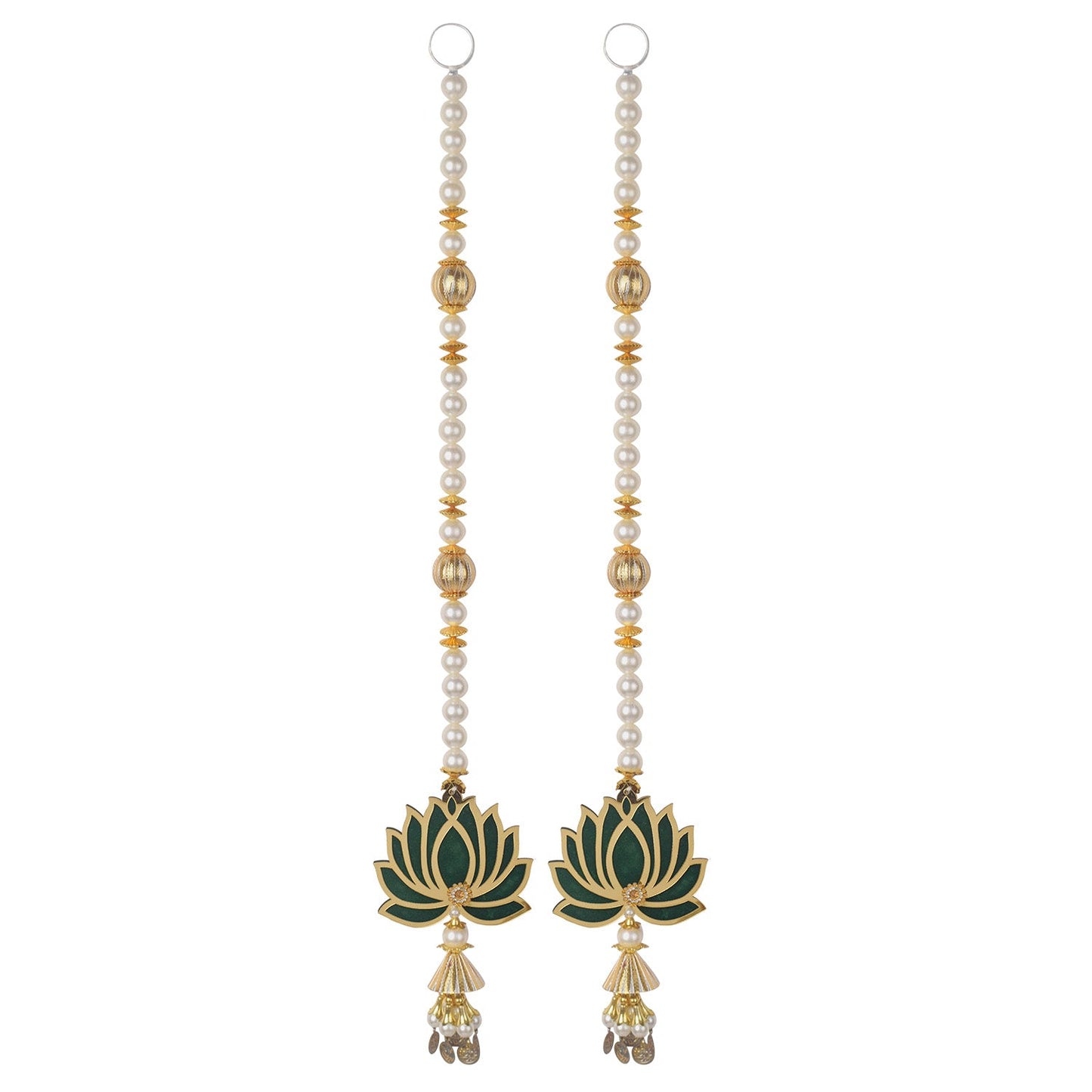 Graceful Lotus with Pearls Door Side Hanging for Festive Decor