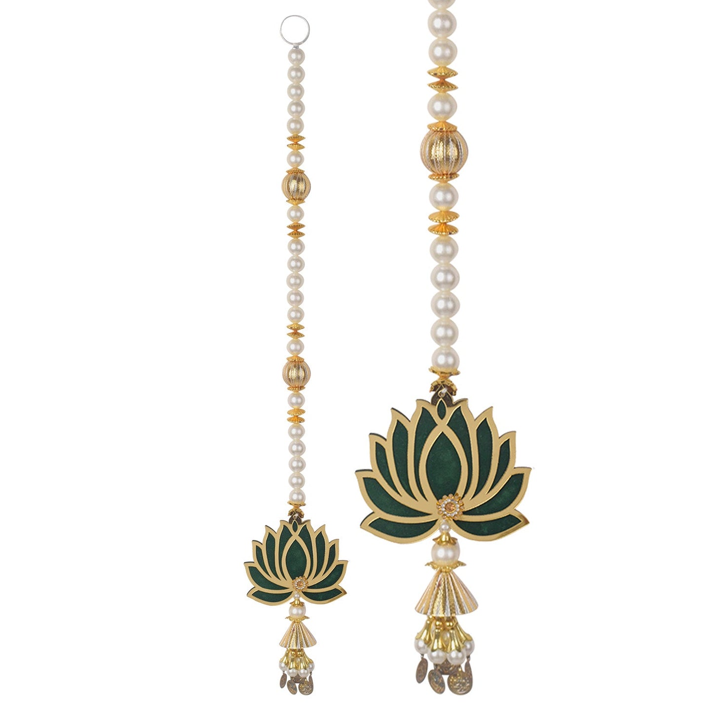 Graceful Lotus with Pearls Door Side Hanging for Festive Decor