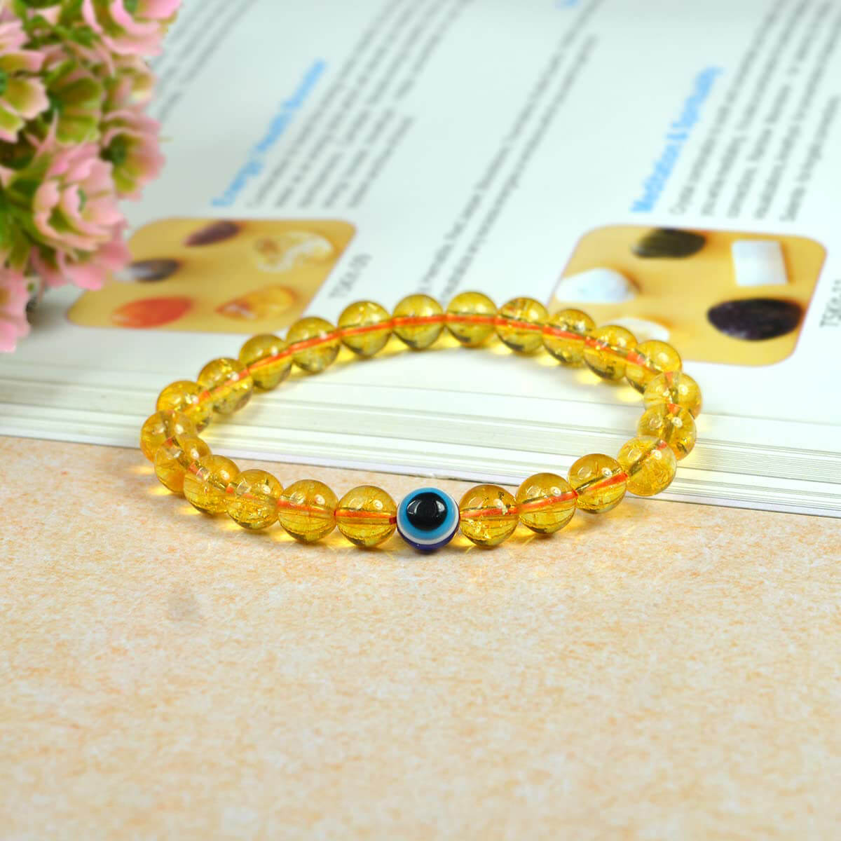 Authentic Citrine with Evil Eye Bracelet