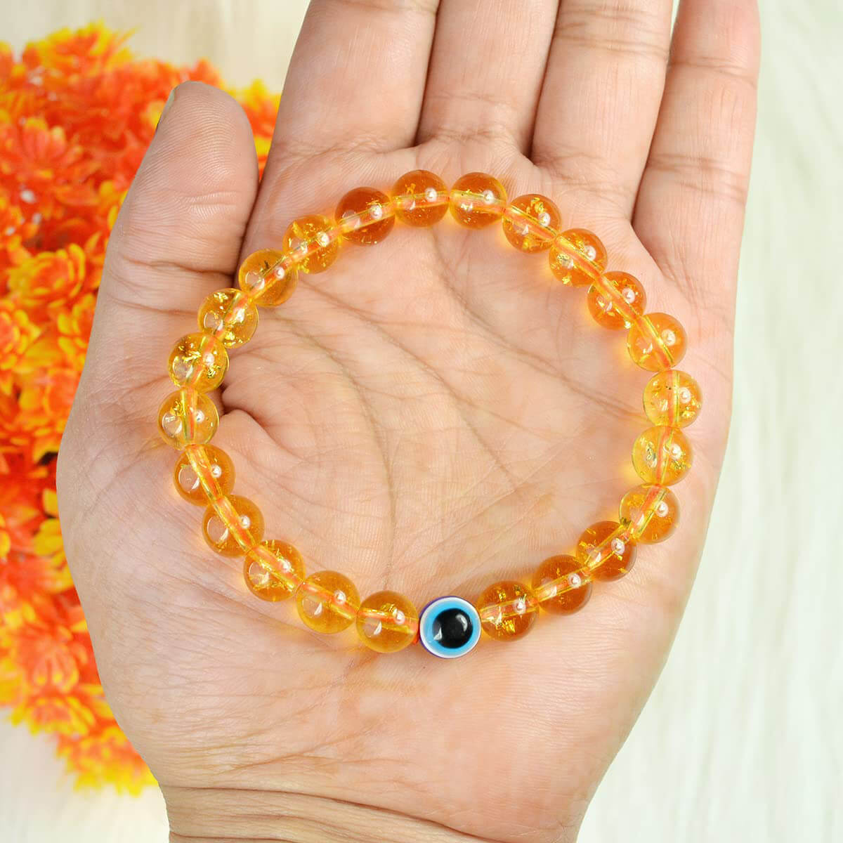 Authentic Citrine with Evil Eye Bracelet