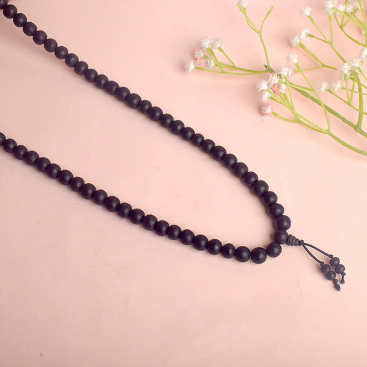 100% Original & Govt. Certified 10 MM Karungali Mala with Sumeru Bead matt