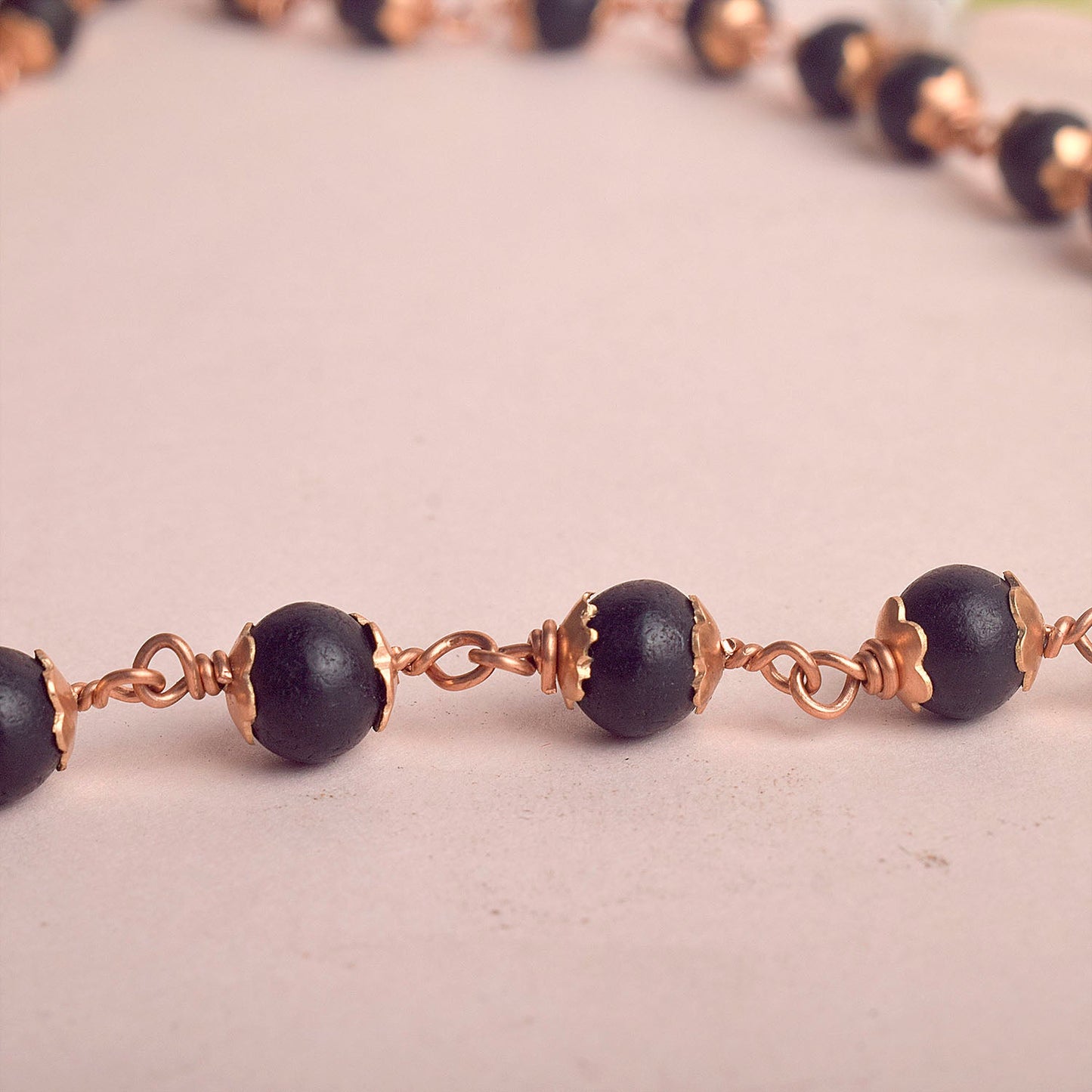 100% Original & Govt. Certified 8mm Karungali Mala with Copper Capping