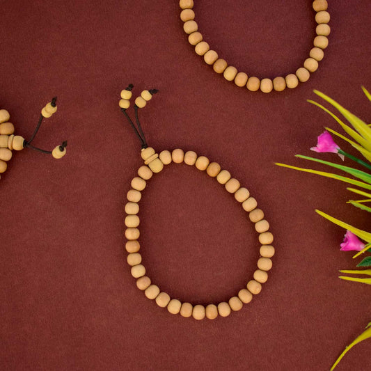 100% Original 6mm White Chandan Bracelet for Peace & Inner Calm