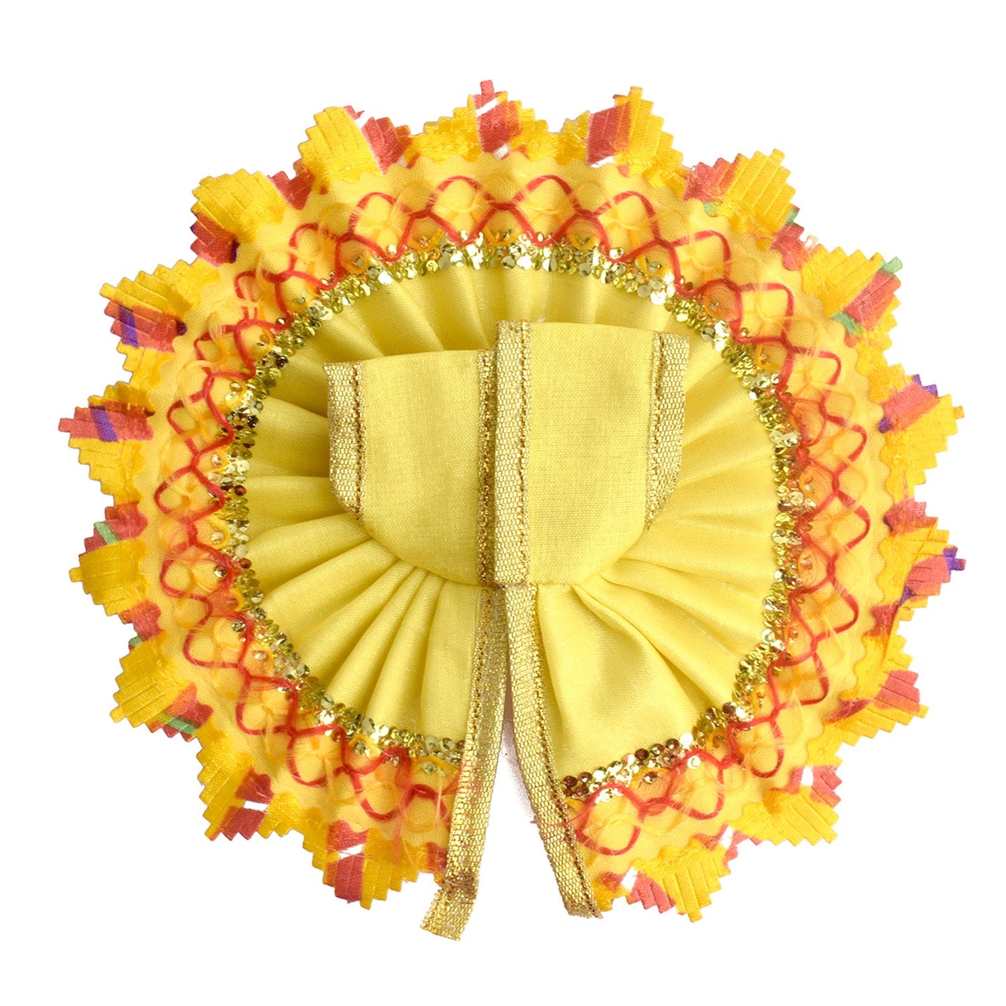 Radiant Yellow Laddu Gopal Dress with Golden Gota
