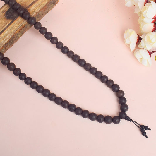 100% Original & Govt. Certified 12 MM Karungali Mala with Sumeru Bead