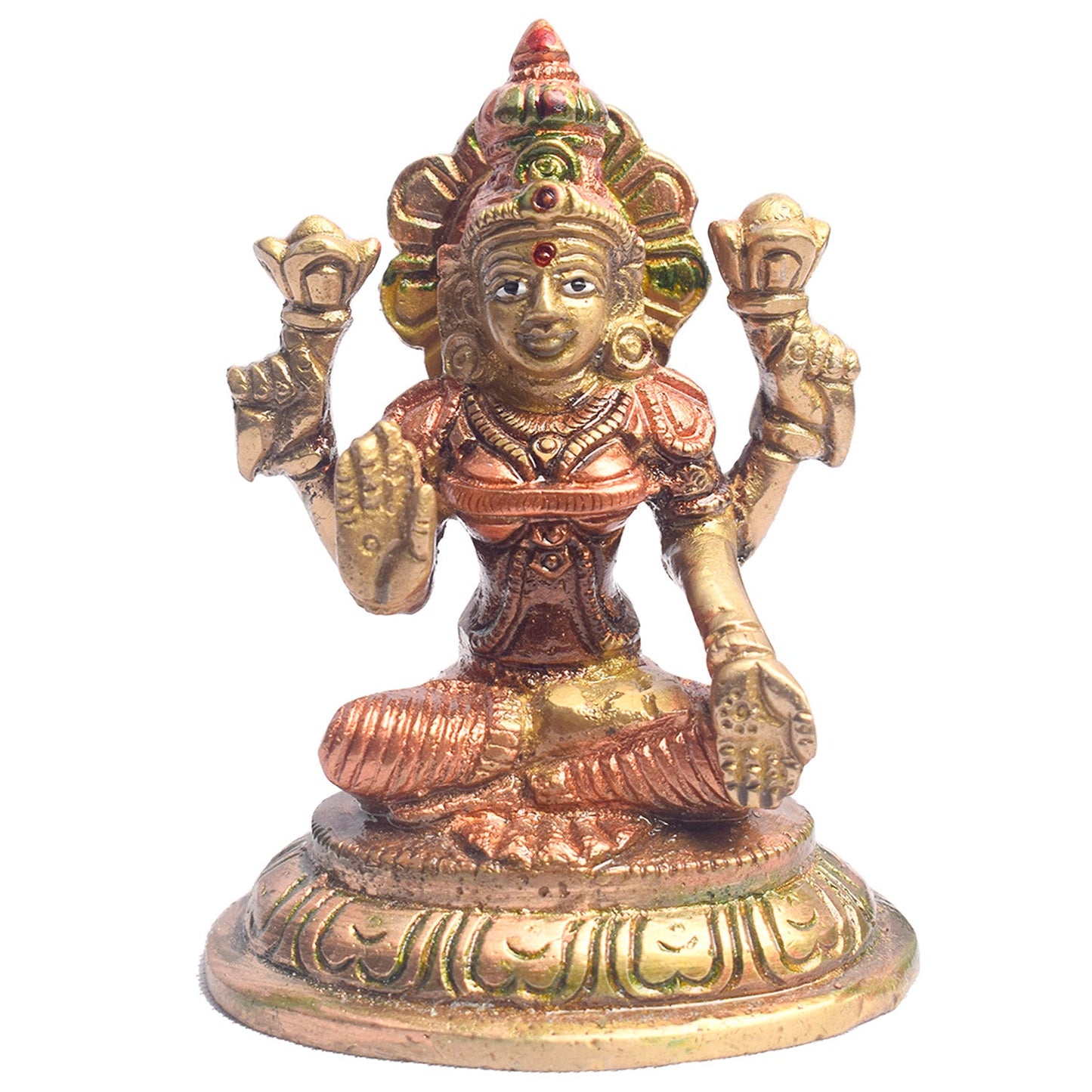 3.9 Inch Elegant Brass Lakshmi Ganesh Idol