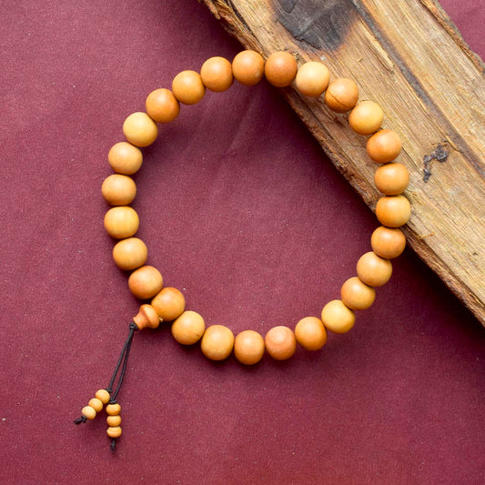 10mm Elastic 27 Bead White Chandan Money Mala