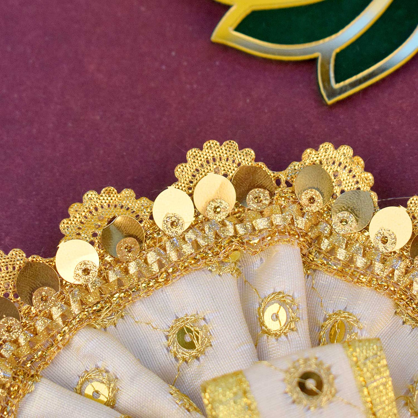 Radiant Golden Laddu Gopal Dress with Sequin & Gota Work