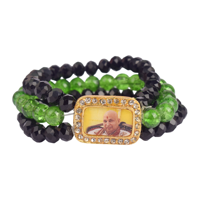 Black & Green Triple Layer Guruji Swaroop Bracelet
