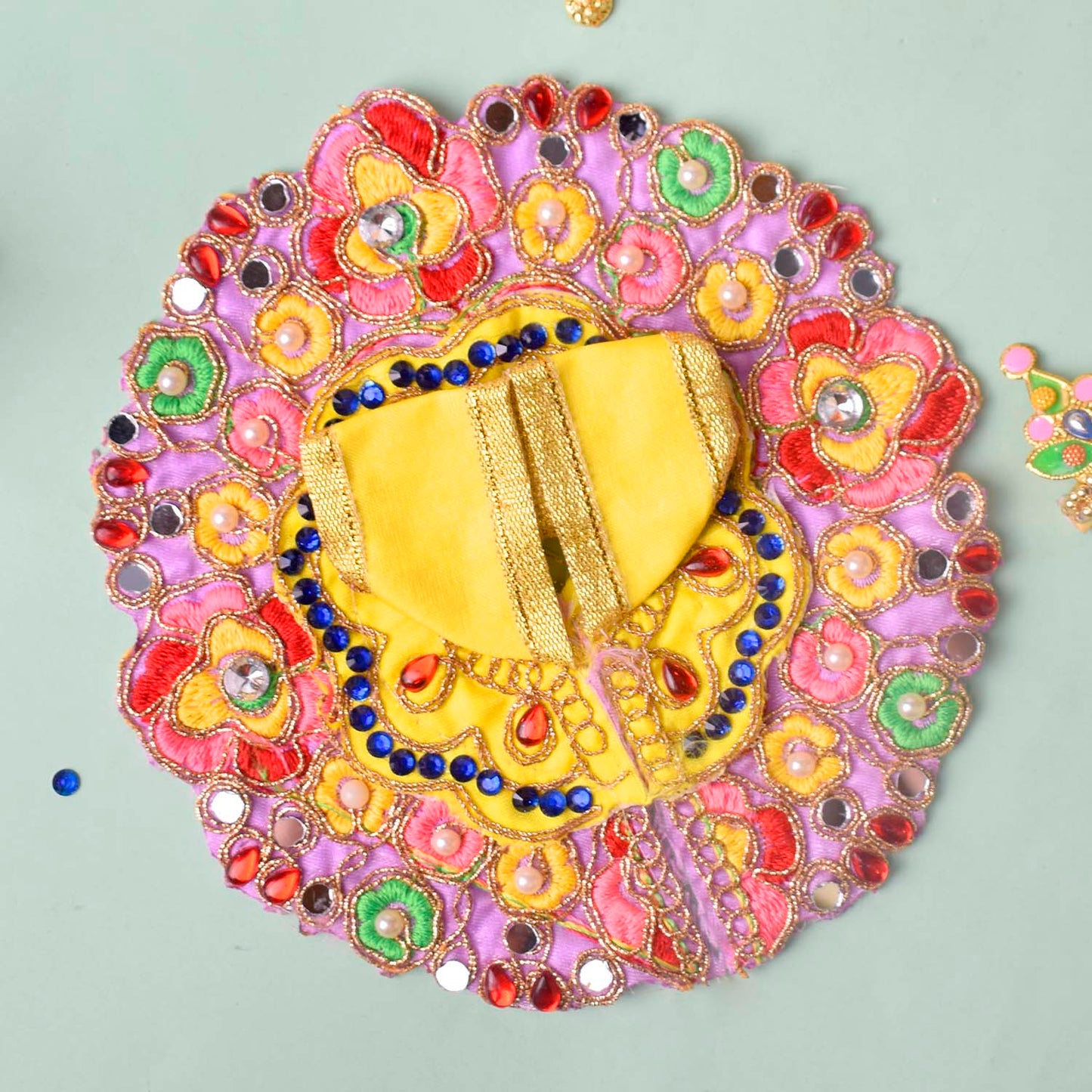 Exquisite Laddu Gopal Dress with Floral Bead & Stone Embroidery (Assorted)