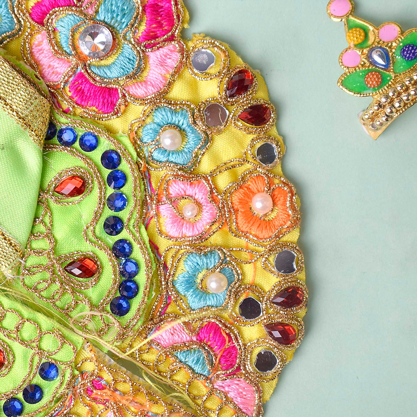 Exquisite Laddu Gopal Dress with Floral Bead & Stone Embroidery (Assorted)
