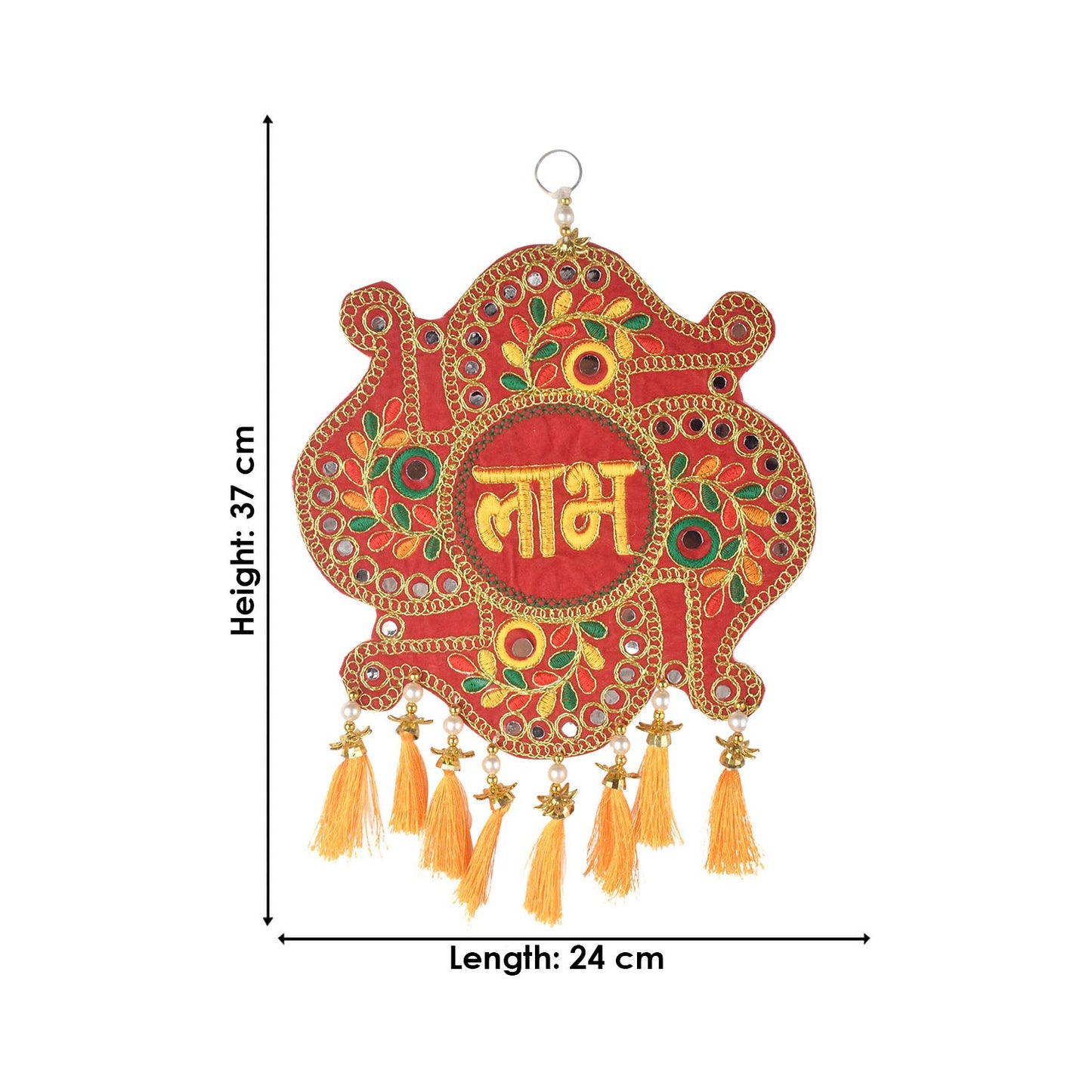 Handcrafted Subh Labh Wall Hanging with Tassels