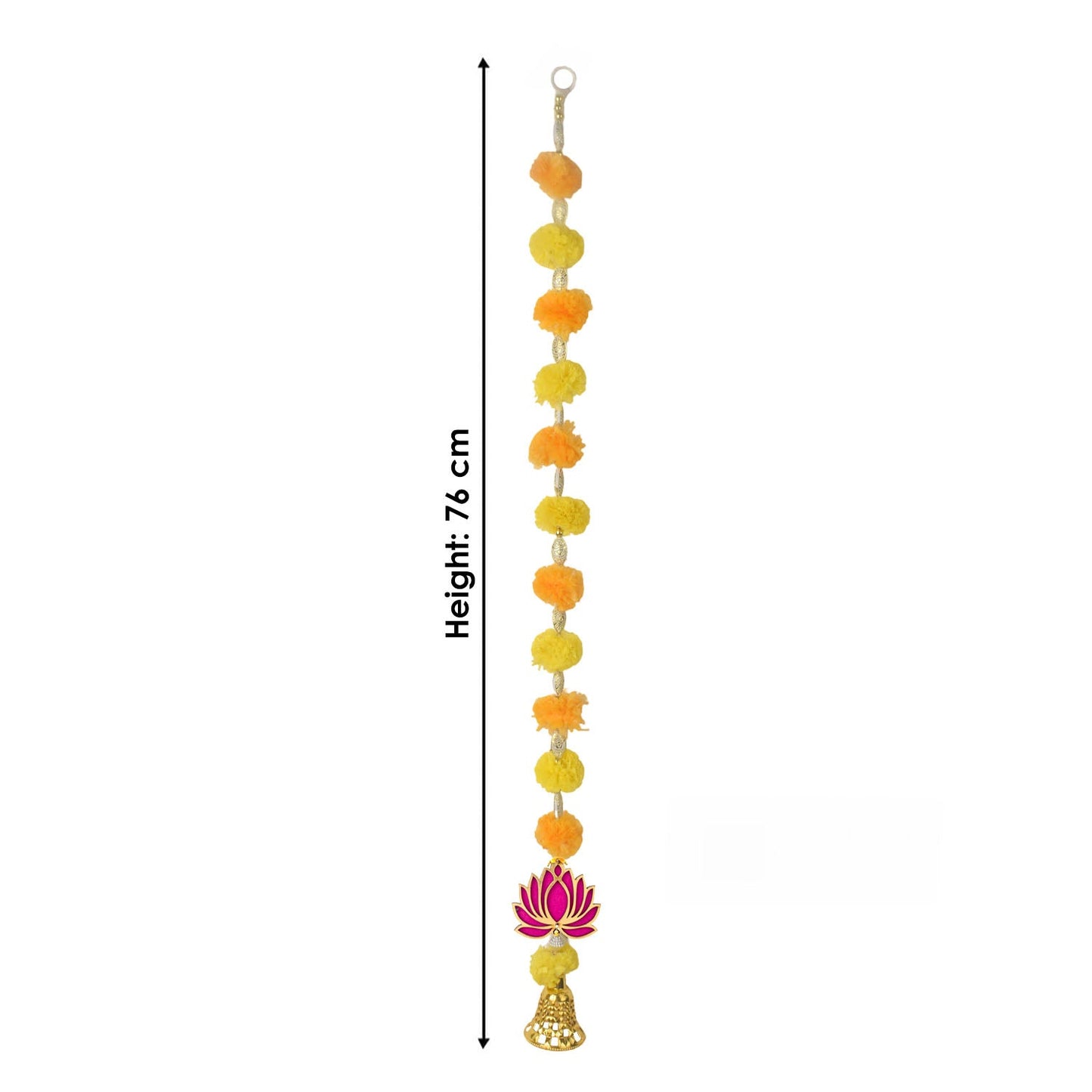 Marigold Lotus Hanging with Golden Bells – Ethnic Festival Decor