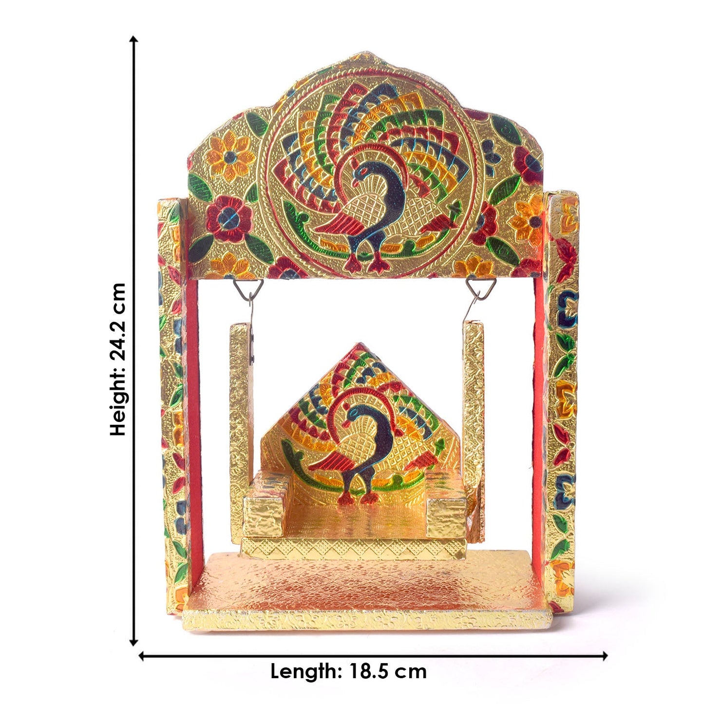 Meenakari Peacock Jhula for Laddu Gopal – Small Size