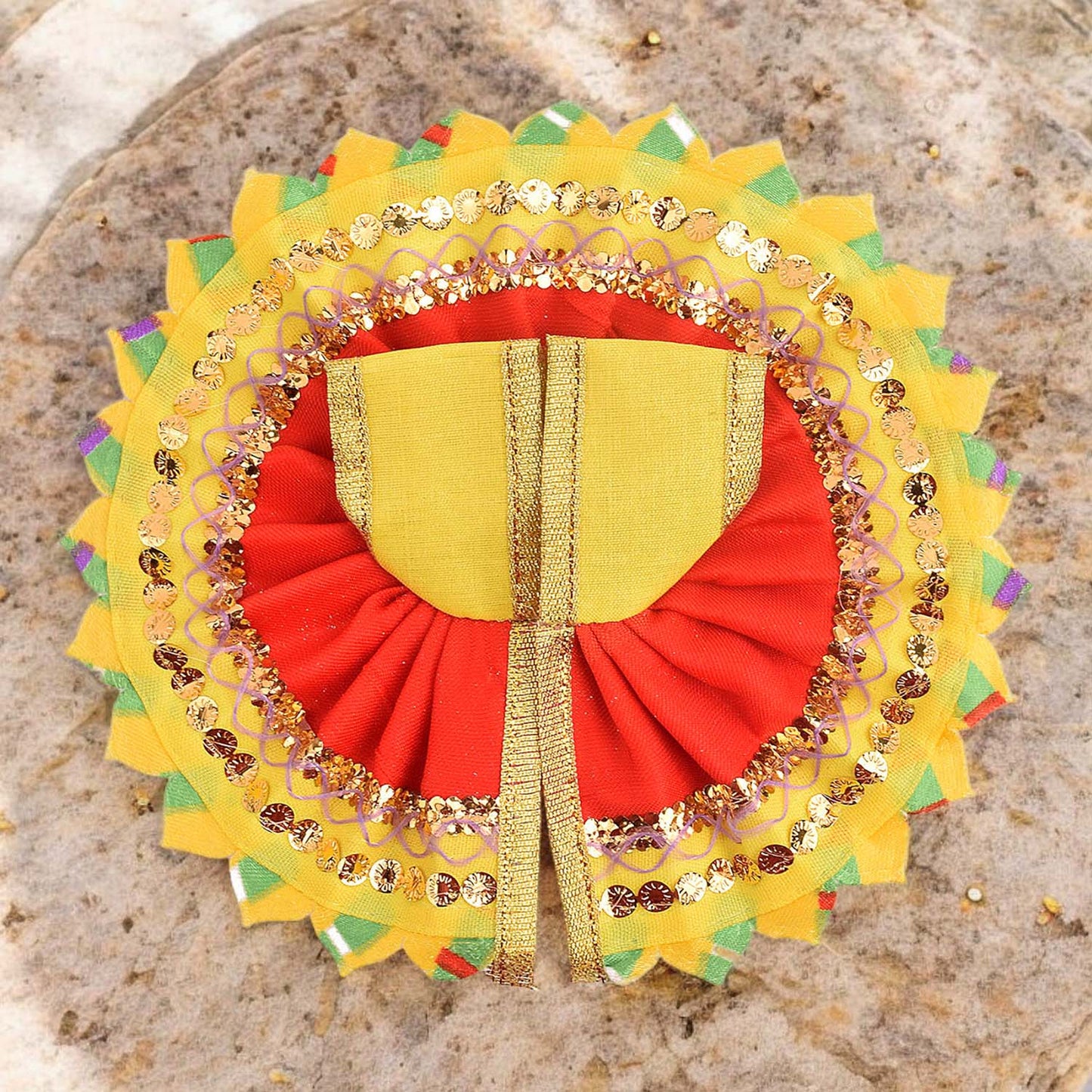 Vibrant Red-Yellow Laddu Gopal Dress