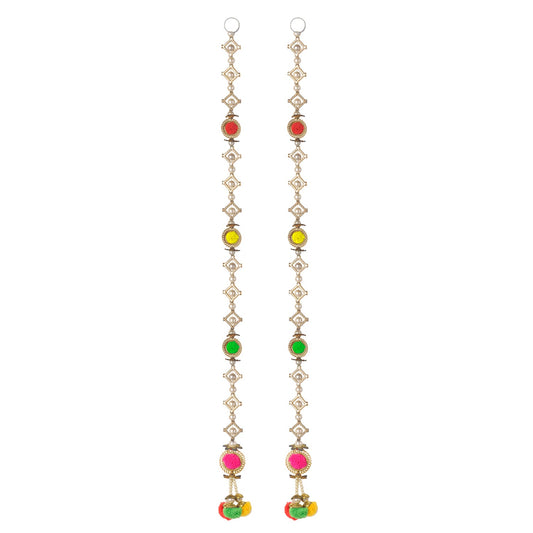 Elegant Pearls Wall Hanging with Pom Pom Tassels