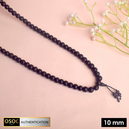 100% Original & Govt. Certified 10 MM Karungali Mala with Sumeru Bead matt