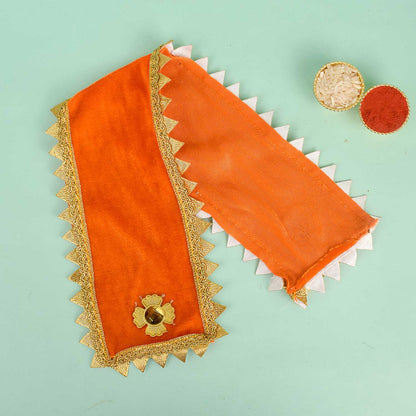 Orange Spiritual Angvastra/Patka/Duppata 15 Inch
