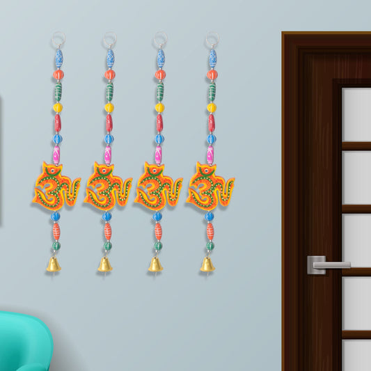 Traditional OM Wall Hanging with Bell – Pooja Room & Entrance Decor