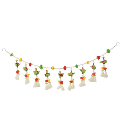 Pom Poms Toran Tassels with flowers - Festive Entrance