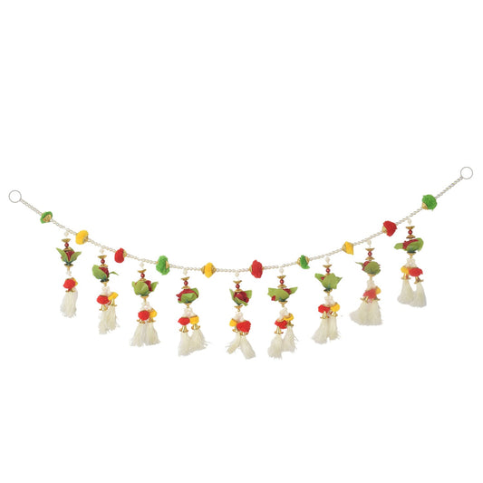 Pom Poms Toran Tassels with flowers - Festive Entrance