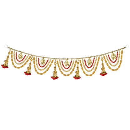 Stunning 3 Layer Toran with Ganesha and Floral Latkans