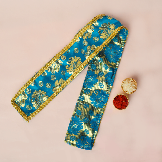 Blue and Golden designer Angvastra/Patka/Duppata 21-22 Inch