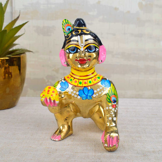 Brass Bal Gopal/Laddu Gopal Idol (Size 7)