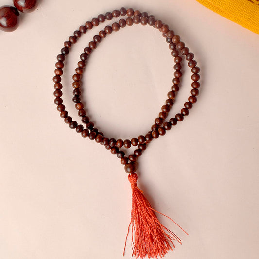 Certified 5mm 100% Original Authentic Pure Red Sandalwood Jap Mala (Andhra Pradesh)