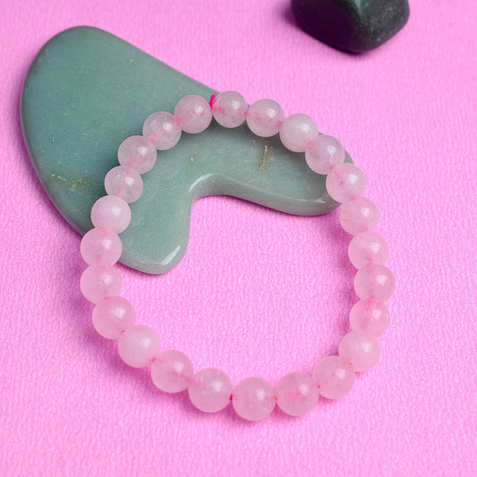 Authentic Rose Quartz Crystal Bracelet for Reiki Healing 8MM