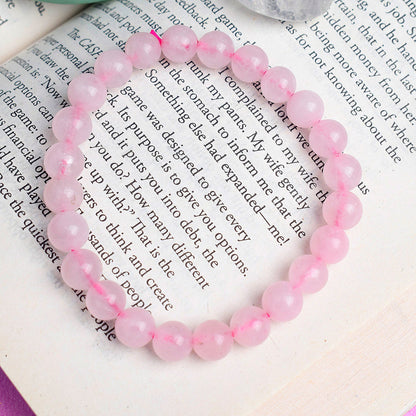 Authentic Rose Quartz Crystal Bracelet for Reiki Healing 8MM