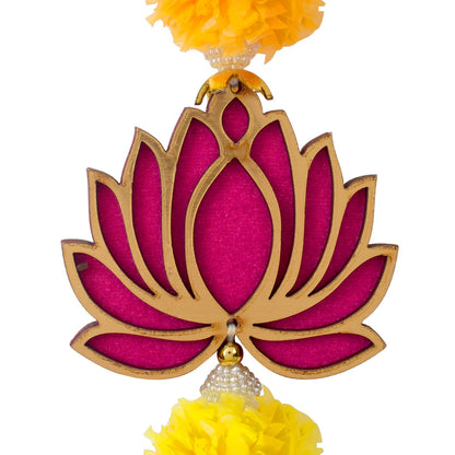 Marigold Lotus Hanging with Golden Bells – Ethnic Festival Decor
