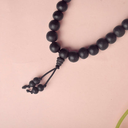 100% Original & Govt. Certified 10 MM Karungali Mala with Sumeru Bead matt