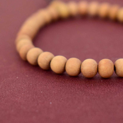 100% Original 6mm White Chandan Bracelet for Peace & Inner Calm