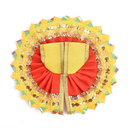 Vibrant Red-Yellow Laddu Gopal Dress