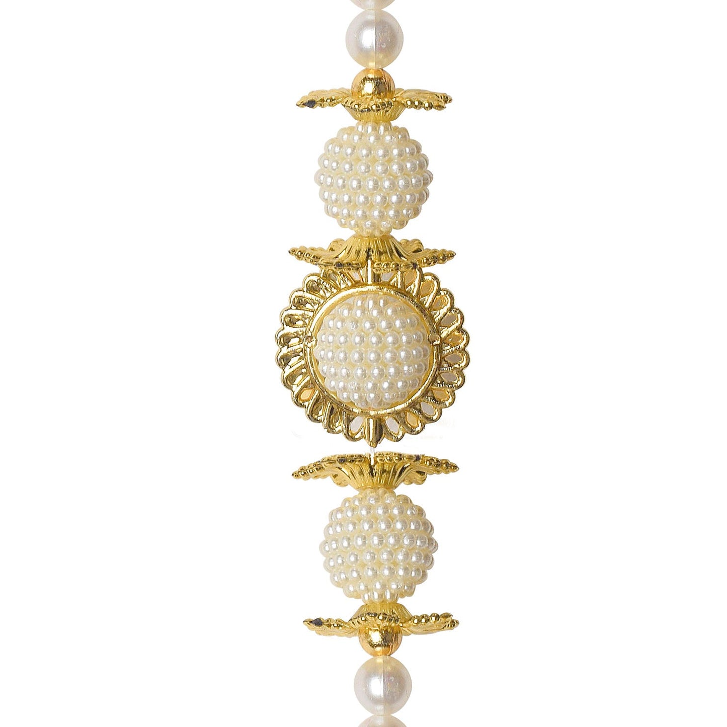 Ethnic Pom Pom Hanging with Pearls & Bell