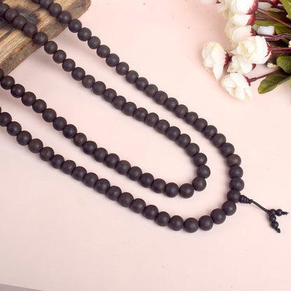 100% Original & Govt. Certified 12 MM Karungali Mala with Sumeru Bead