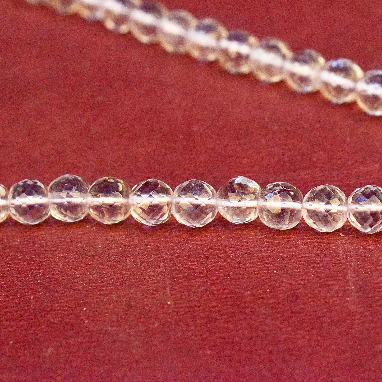 6.5mm Sphatik Diamond Cut Clear Quartz Crystal 108 Beads Jaap Mala