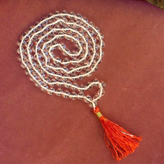 6mm Sphatik Clear Quartz Crystal 108 Beads Jaap Mala