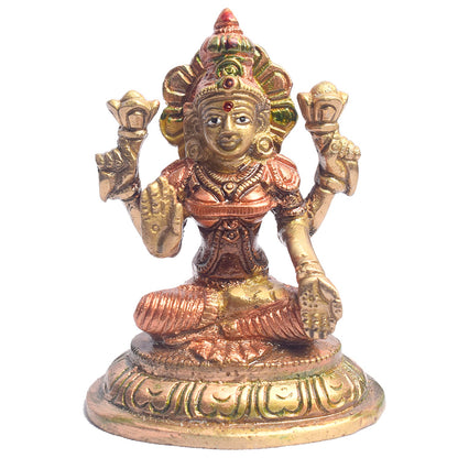 3.9 Inch Elegant Brass Lakshmi Ganesh Idol