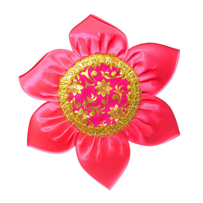 9.6 Inch Beautiful Satin Lotus Aasan for Home Temple