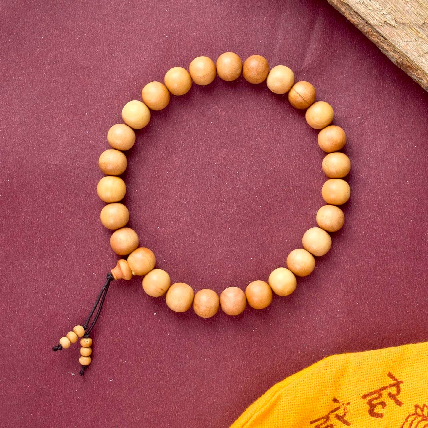 10mm Elastic 27 Bead White Chandan Money Mala