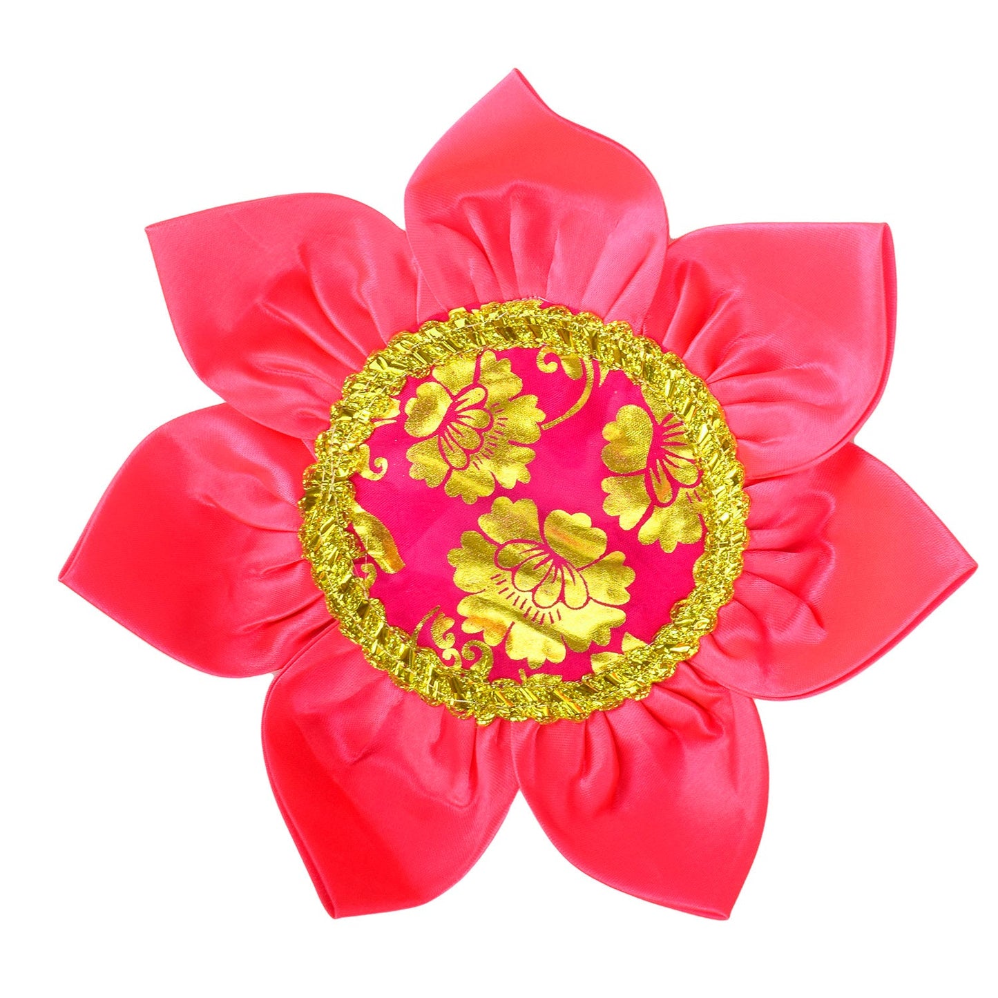 10.8 Inch Graceful Satin Lotus Design Pooja Mat