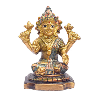4.1 Inch Divine Brass Lakshmi Ganesh Murti