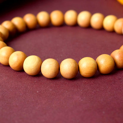 10mm Elastic 27 Bead White Chandan Money Mala