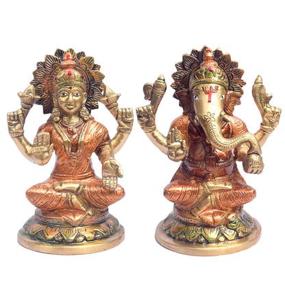 5.5 Inch Premium Handcrafted Lakshmi Ganesh Idol