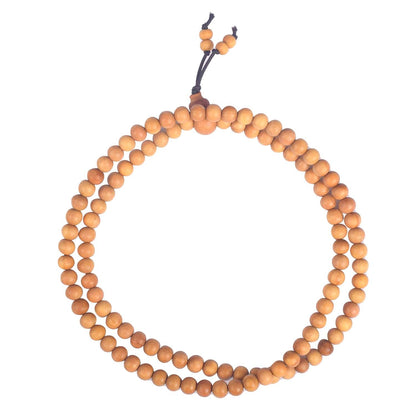 Certified 5mm 100% Original Authentic Mysore White Sandalwood (Chandan) Jap Mala