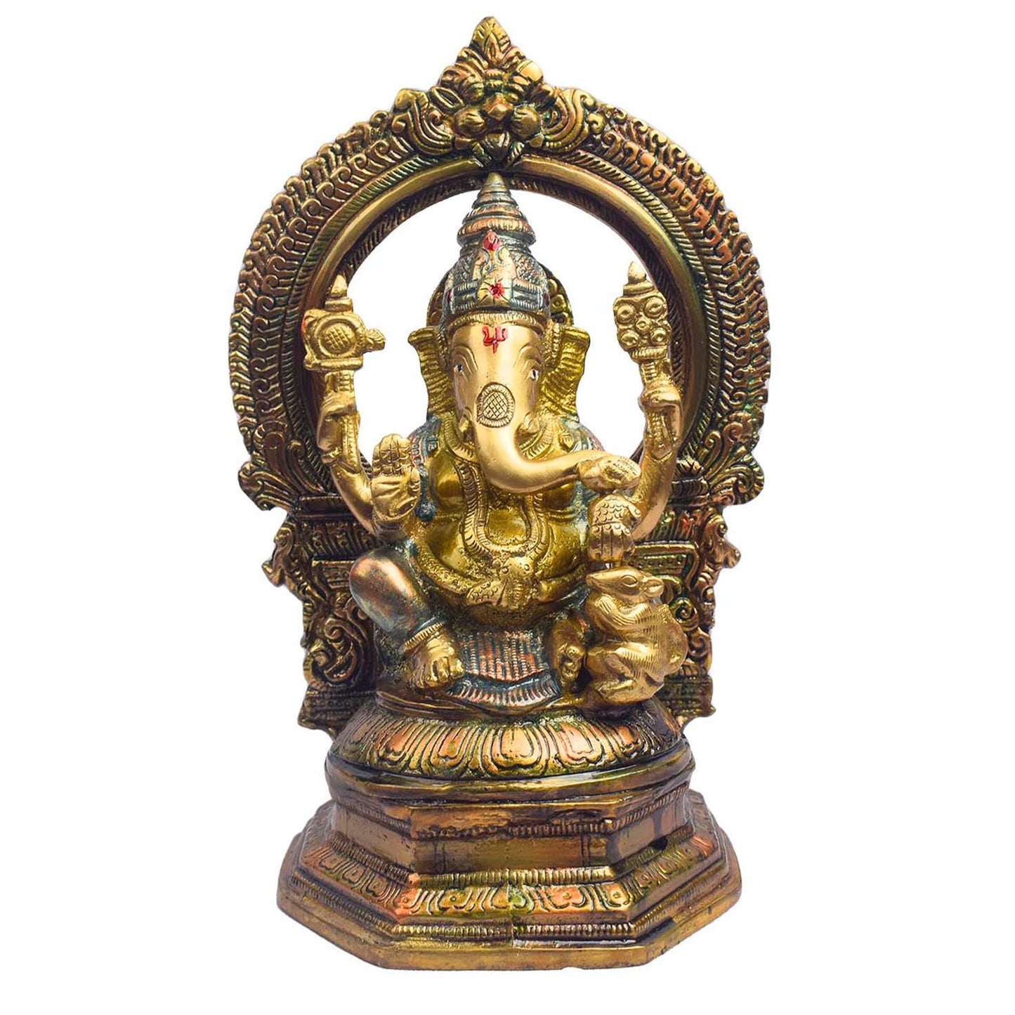 9.3 Inch Traditional Brass Lakshmi Ganesh Murti