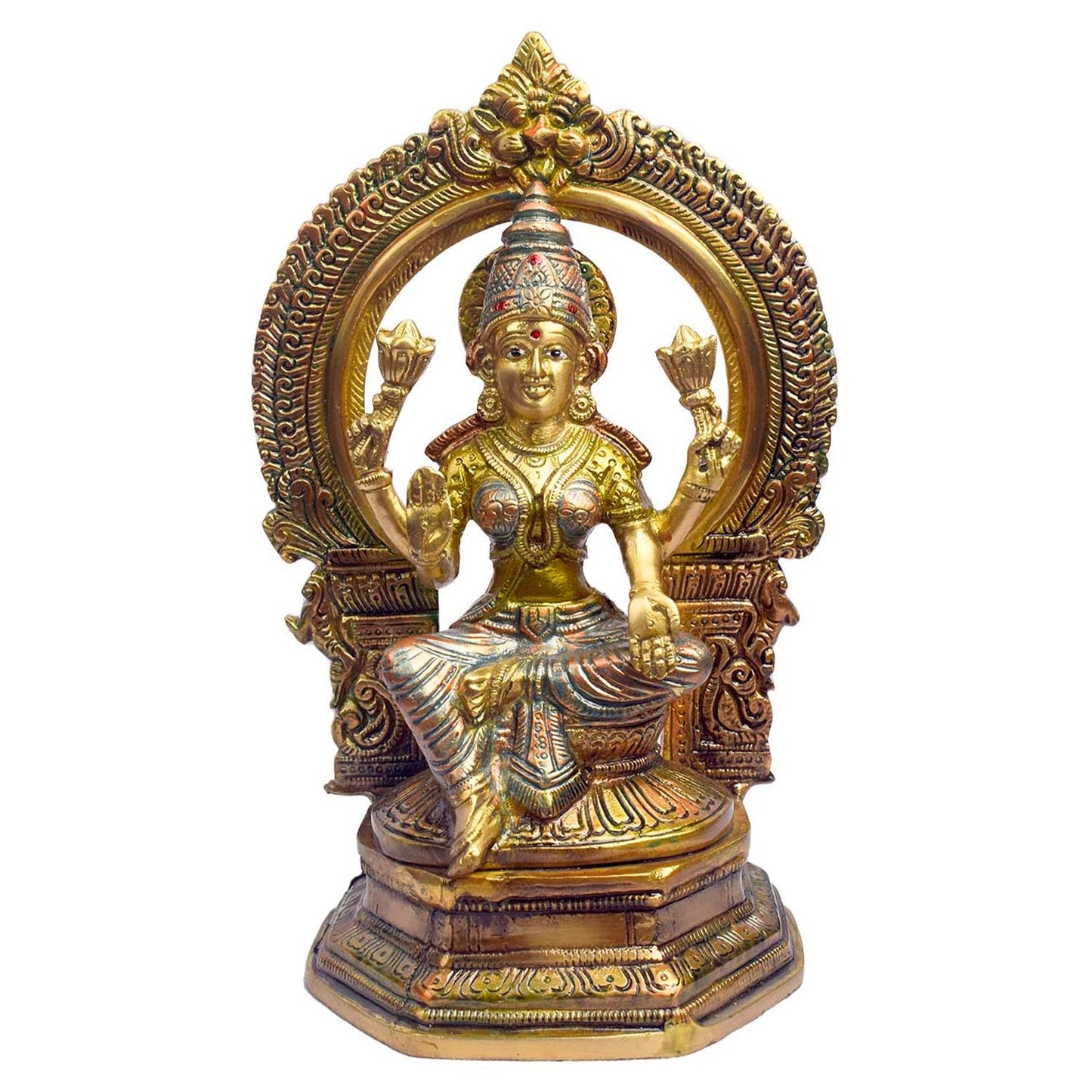 9.3 Inch Traditional Brass Lakshmi Ganesh Murti
